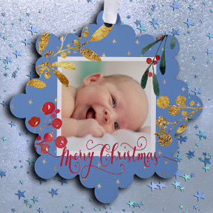 new baby boy Merry Christmas Tree Decoration Card