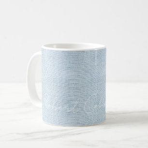 New Baby Boy NAME Blue Linen Sweet Birth Love Coffee Mug
