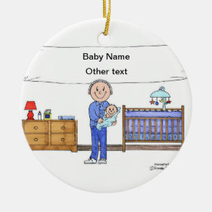 New Baby Boy - Single Dad Ceramic Tree Decoration