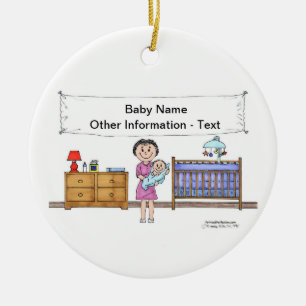 New Baby Boy - Single Mum Ceramic Ornament