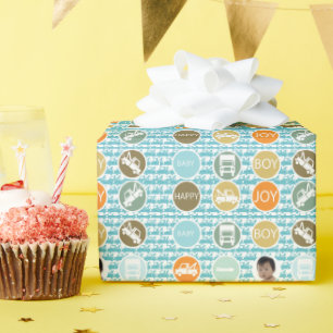 New Baby Boy Tow Truck Photo Wrapping Paper