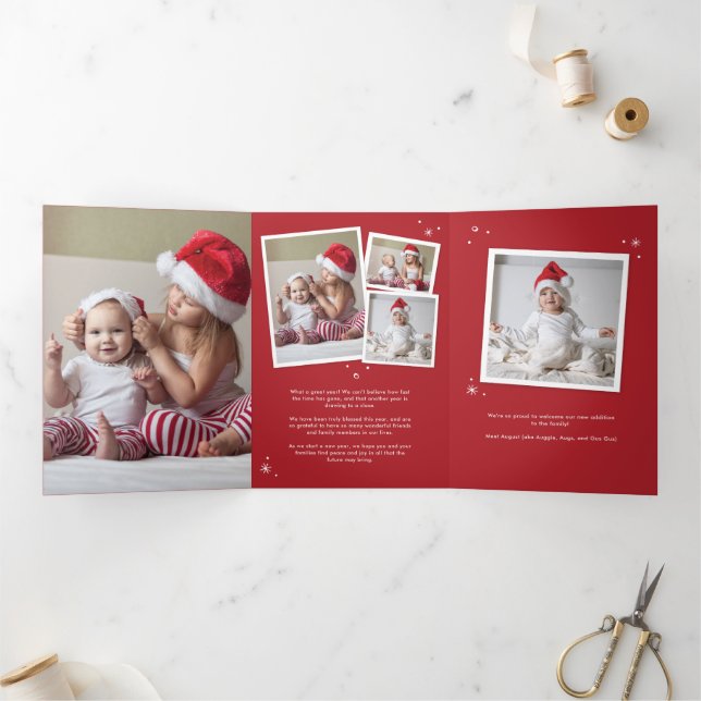 New Baby Christmas Birth Announcement Holiday (Inside)