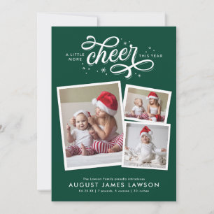 New Baby Christmas Birth Announcement Holiday