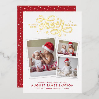 New Baby Christmas Birth Foil Holiday Card