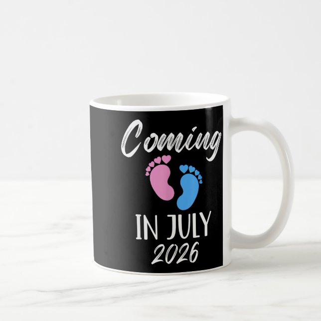 New Baby Coming In July 2026 Funny Baby Shower Boy Coffee Mug (Right)