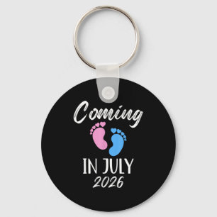 New Baby Coming In July 2026 Funny Baby Shower Boy Key Ring