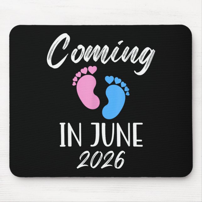 New Baby Coming In June 2026 Funny Baby Shower Boy Mouse Pad (Front)