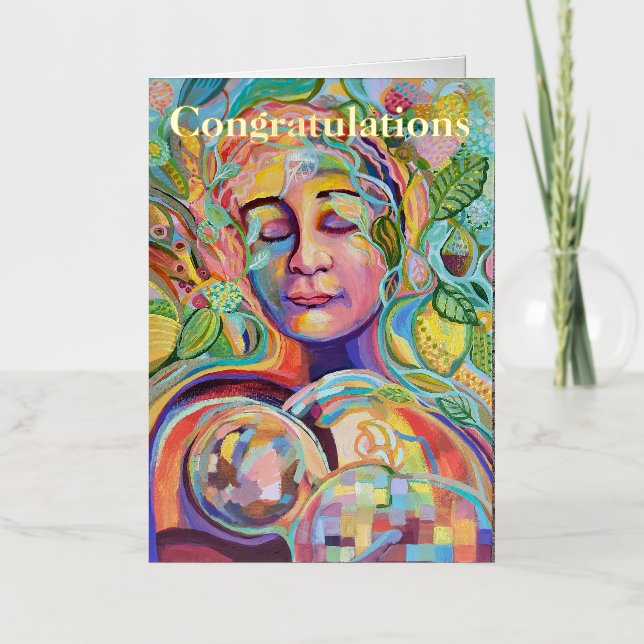 New baby congratulations foil greeting card (Front)