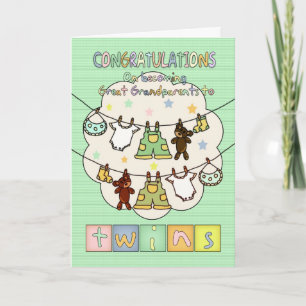 New Baby Congratulations For Great Grandparents - Card