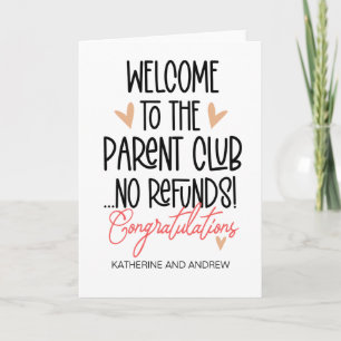 New Baby Congratulations Welcome to Parents Club Card