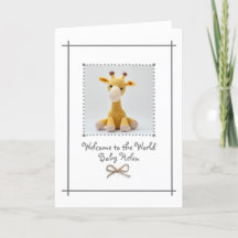 New Baby Crochet Giraffe Greetings Card Custom