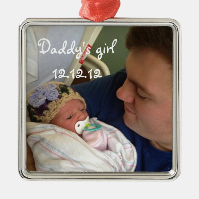 New Baby Daddy's Girl Christmas Ornament (Front)