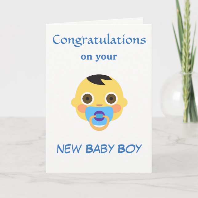 New Baby, Emoji. Card (Front)