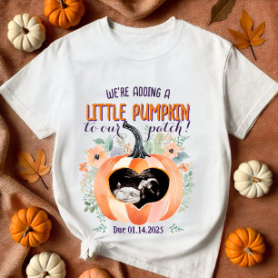 New Baby Fall Pumpkin Pregnancy Reveal Ultrasound T-Shirt