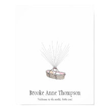 New Baby Fingerprint Balloon Guestbook - Pink