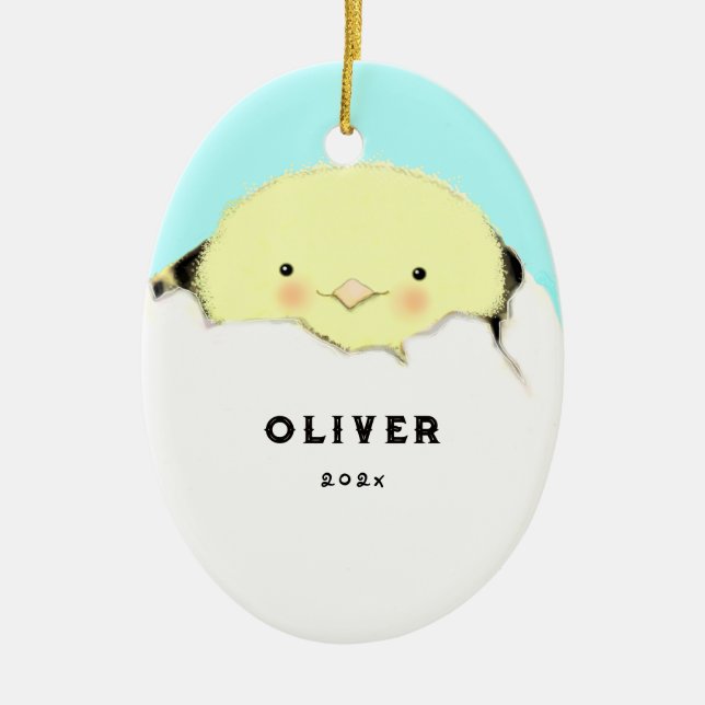 New Baby First Christmas Ceramic Ornament (Front)
