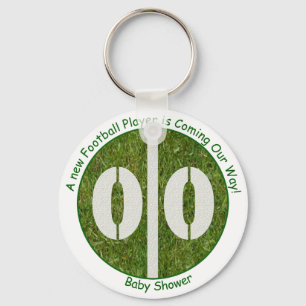 New Baby Football Player Baby Shower Key Ring