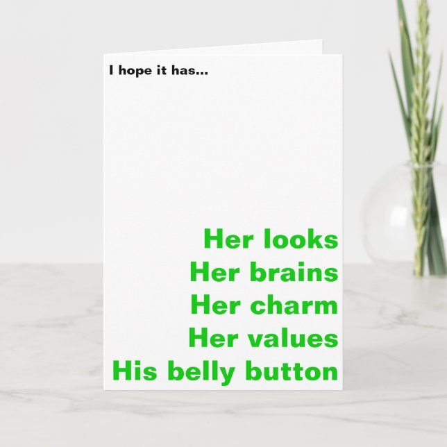 New Baby Funny Card - Boy or Girl (Front)