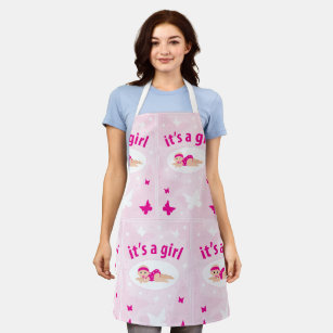 New Baby Girl Announcement Apron