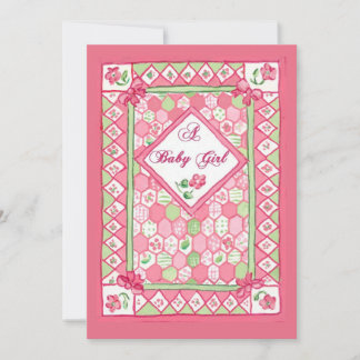 New Baby Girl Announcement Card