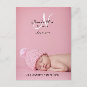 New Baby Girl Birth Announcement Photo Postcards