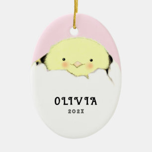 New Baby Girl Ceramic Ornament