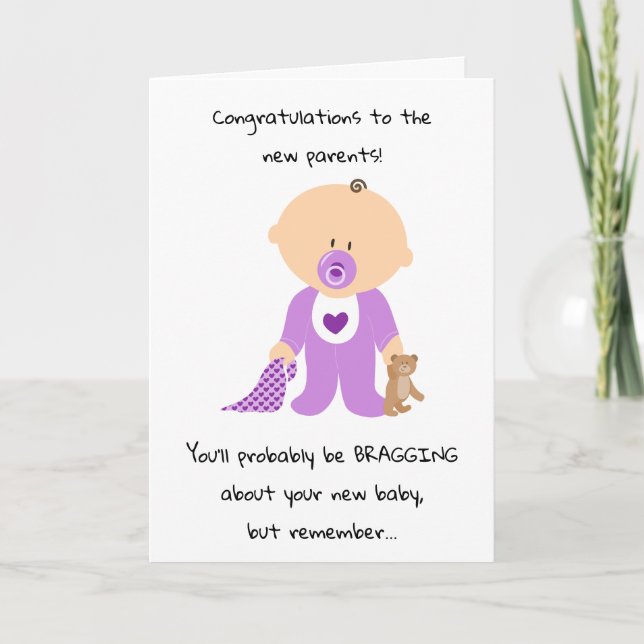 New Baby Girl Change the Subject Congratulations Card (Front)