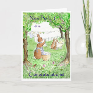 New Baby Girl Congratulations Card