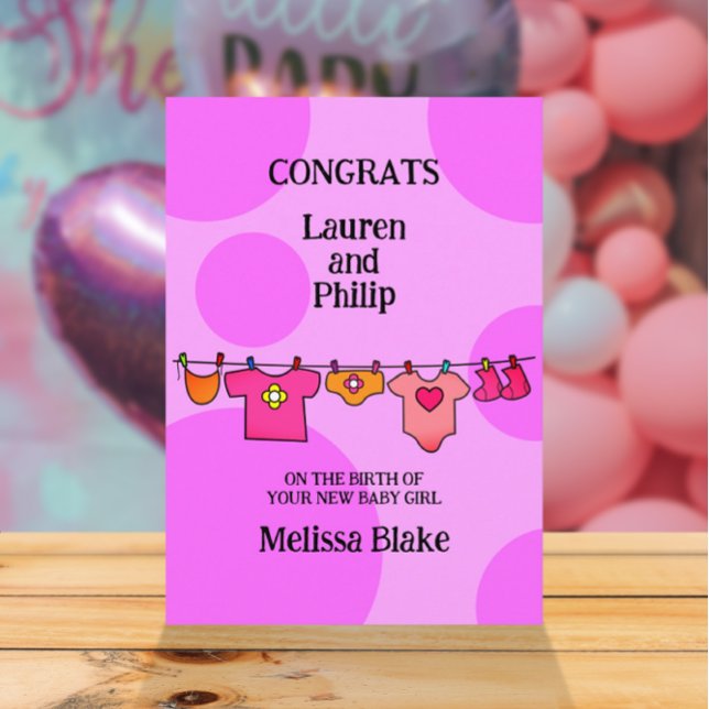 New Baby Girl Congratulations Customisable Card (Creator Uploaded)
