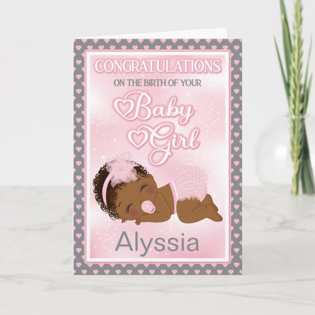 New Baby Girl | Congratulations Greeting Card (Front)