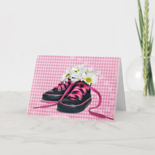 New Baby Girl Daisies in Sneakers Card