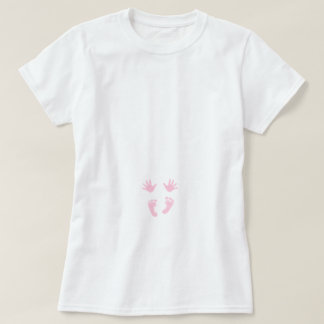 New Baby Girl Pink Hands and Feet Maternity Shirt
