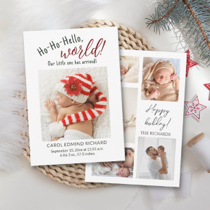 New Baby Holiday Photo Collage Baby Shower Thank You Card
