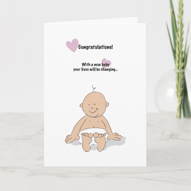 New baby humourous congratulations card (Front)