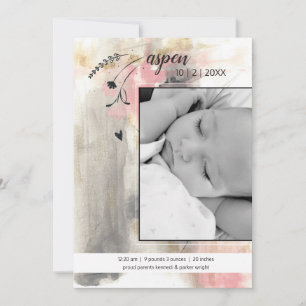 New Baby Modern Photo Style Announcement