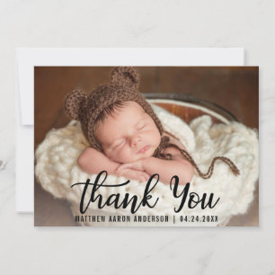 New Baby Modern Thank You Blk Card