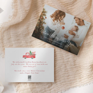 New Baby More Merry This Year Christmas Family Holiday Card