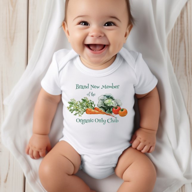 New Baby Organic Only Vegetables Design Baby Bodysuit (Creator Uploaded)