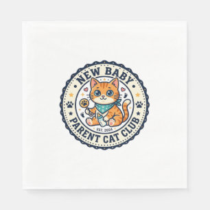 New Baby Parent Cat Cat Mum Gift Idea - New Baby P Napkin