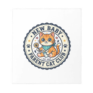 New Baby Parent Cat Cat Mum Gift Idea - New Baby P Notepad