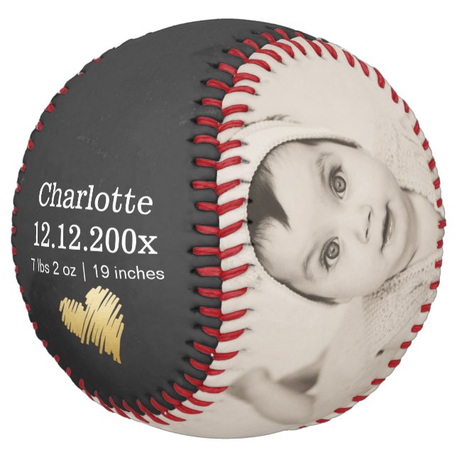 New Baby Personalised One Of A Kind Unique Softball (Angled)