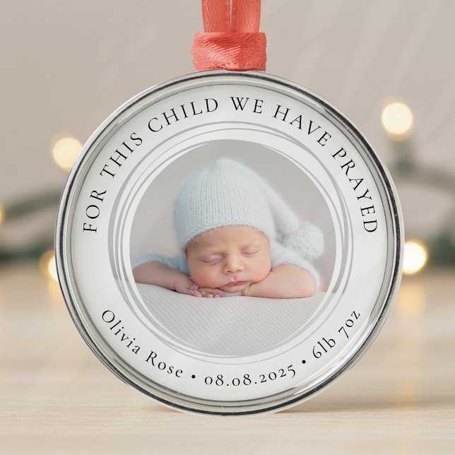 New Baby Photo Keepsake First Christmas Metal Ornament (Creator Uploaded)