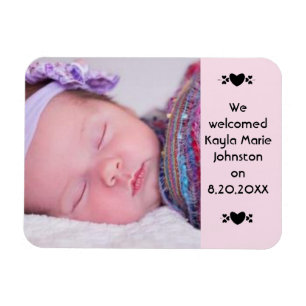 New Baby Photo Magnet Birth Announcement