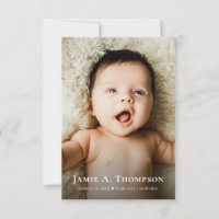 New Baby Photo small Thank you Heart Modern Birth