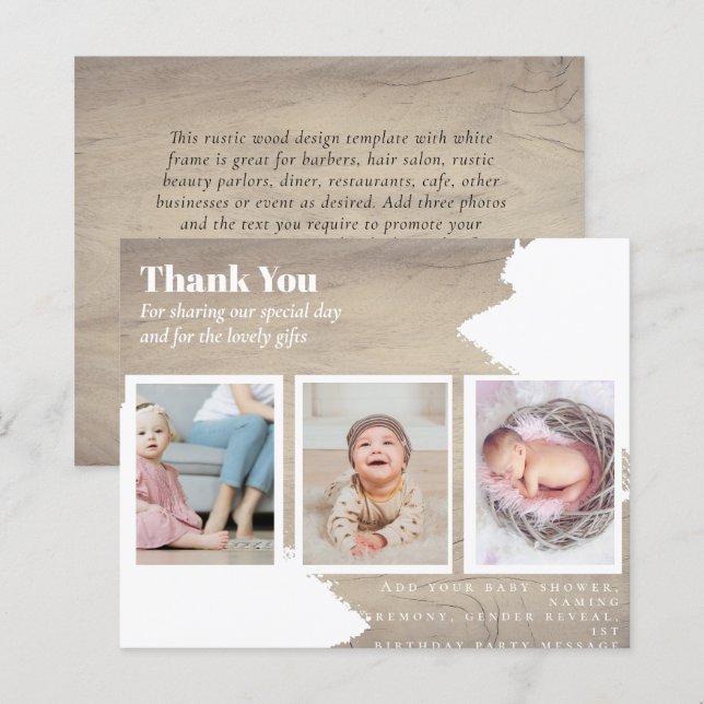 New Baby Photo Thank You Cards Modern Budget (Front/Back)