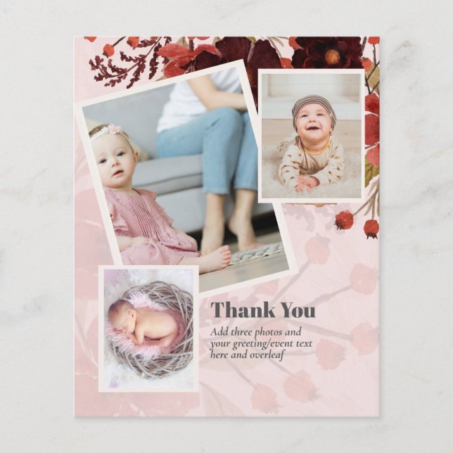 New Baby Photo Thank You Cards Modern Budget (Front)