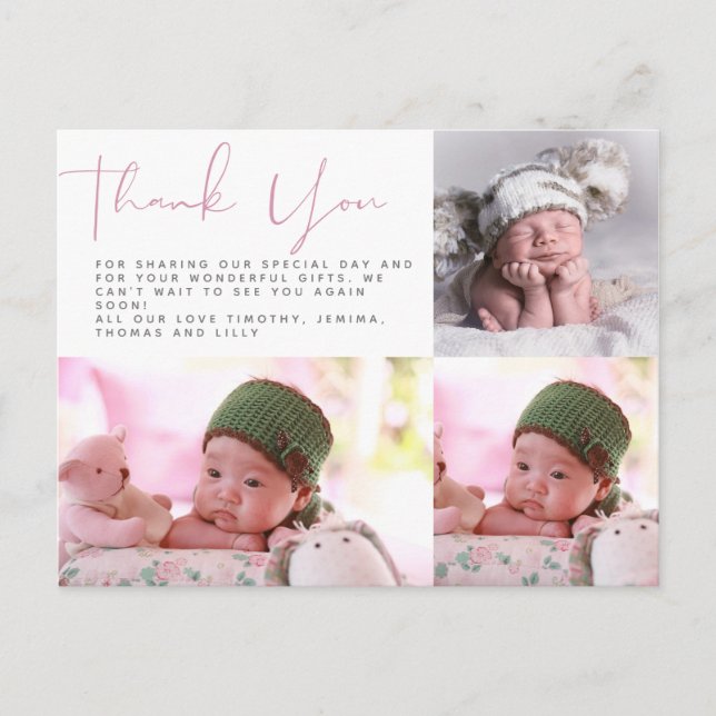 New Baby Photo Thank You Cards Modern Budget (Front)