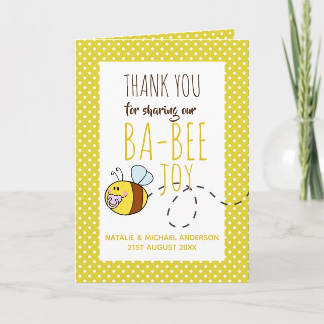 New Baby Photo Thank You Cards Modern Budget (Front)