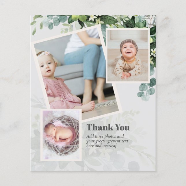 New Baby Photo Thank You Cards Modern Budget (Front)