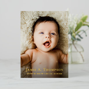 New Baby Photo Thank you Heart Modern Birth